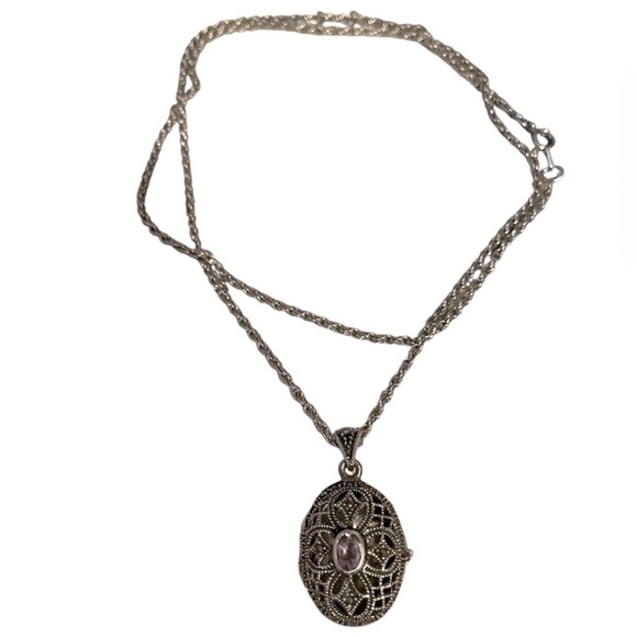 💟Vintage Amethyst Locket with Chain💟 - Picture 7 of 7